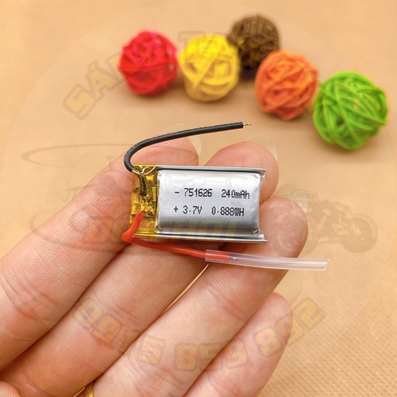 Pin Lipo 3.7V 240mA có mạch bảo vệ - Vỏ dây điện silicon chịu nhiệt