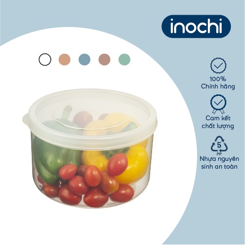 Bộ 3 hộp thực phẩm tròn Inochi - Hokkaido Bộ 500/1000/2000ml và Bộ 750/1500/2500ml (Nhiều màu)