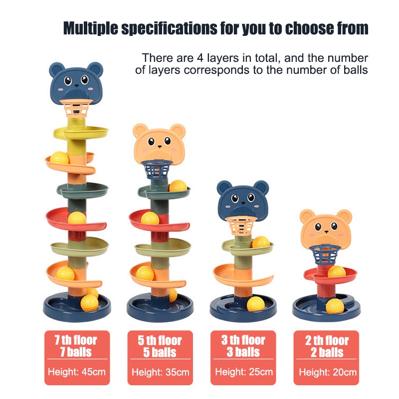 Đồ chơi ZHAN QI TOYS lắp ráp mô hình tháp bóng trượt vui nhộn cho bé 0-3 tuổi