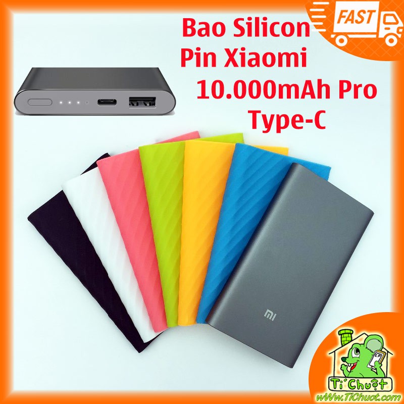 Bao Silicon Bọc Bảo Vệ Cho Pin DP Xiaomi 10000mAh Pro 2016 PLM01ZM bản Type-C