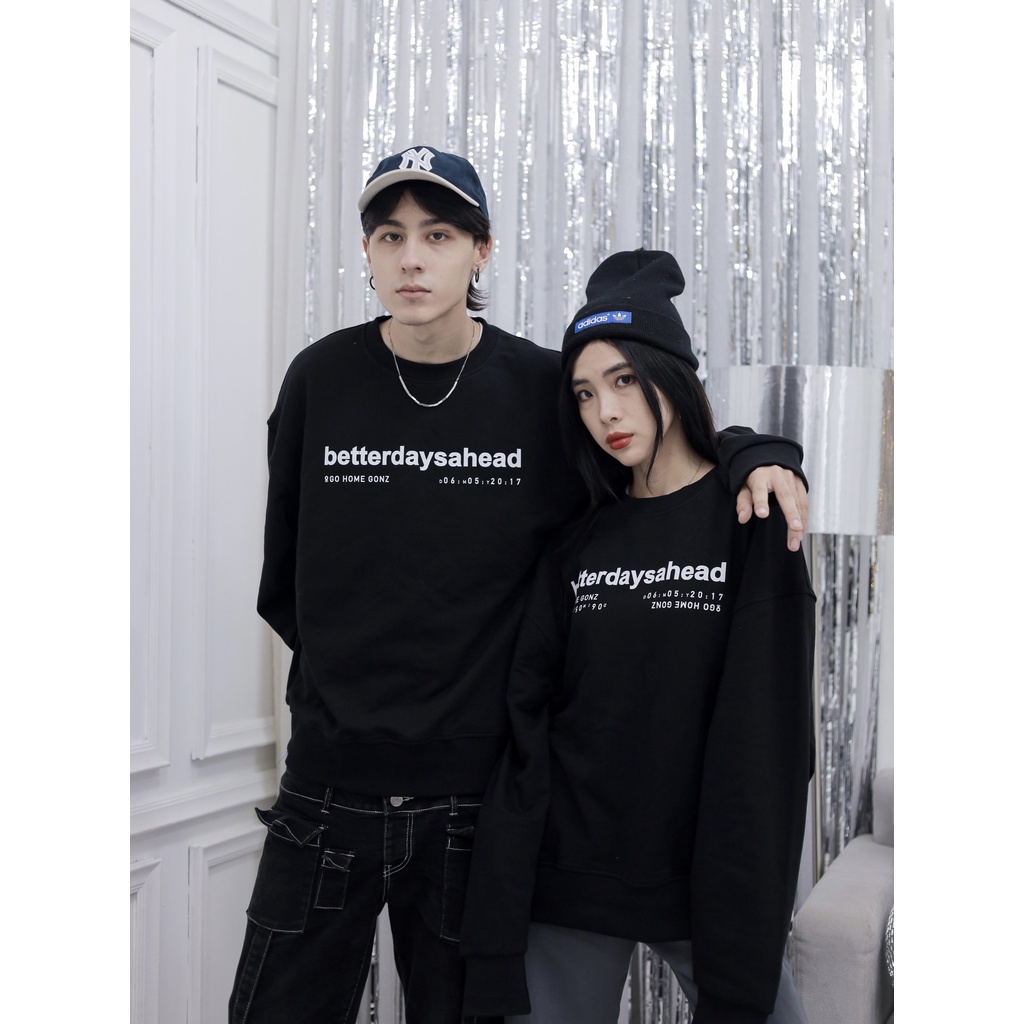 Áo Sweater Form Rộng Mùa Đông Sweater Betterdaysahead Gonz - Màu Đen | BigBuy360 - bigbuy360.vn