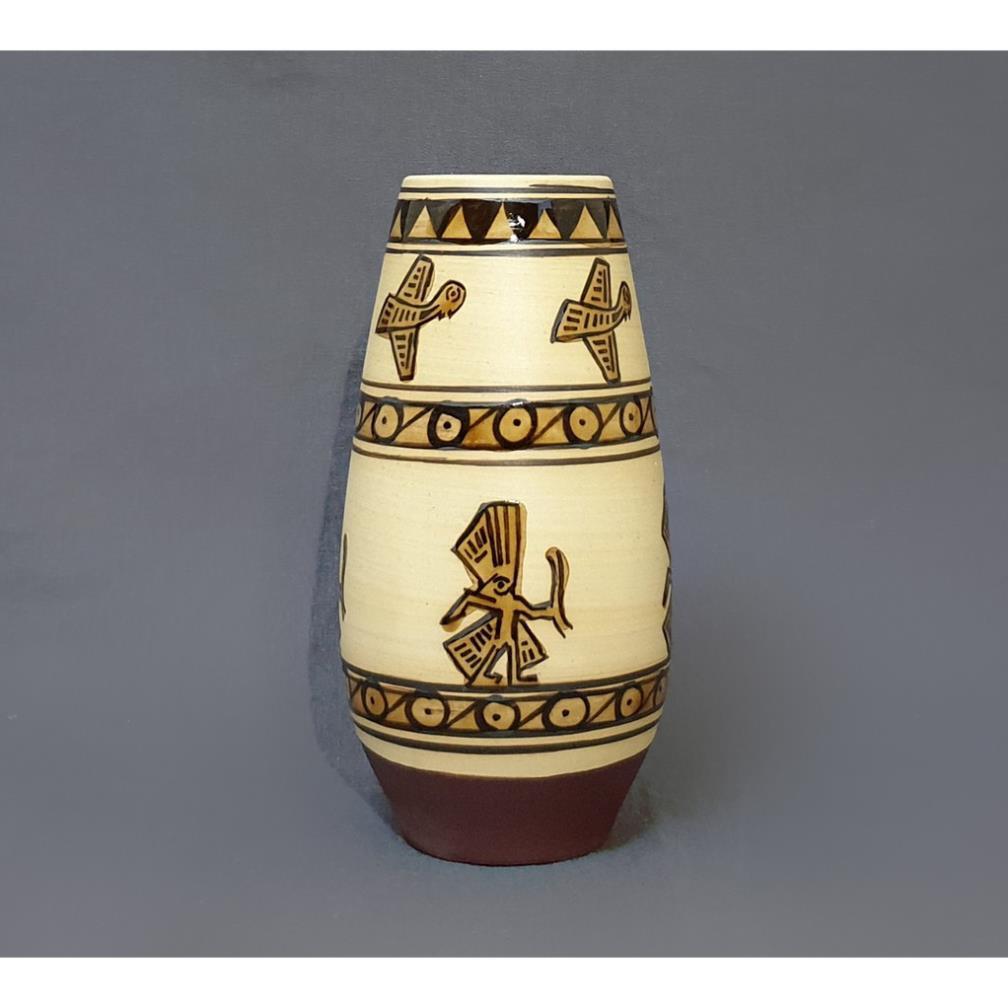 Lọ hoa sứ cao cấp Bát Tràng cao 20cm S102 - 6 màu men