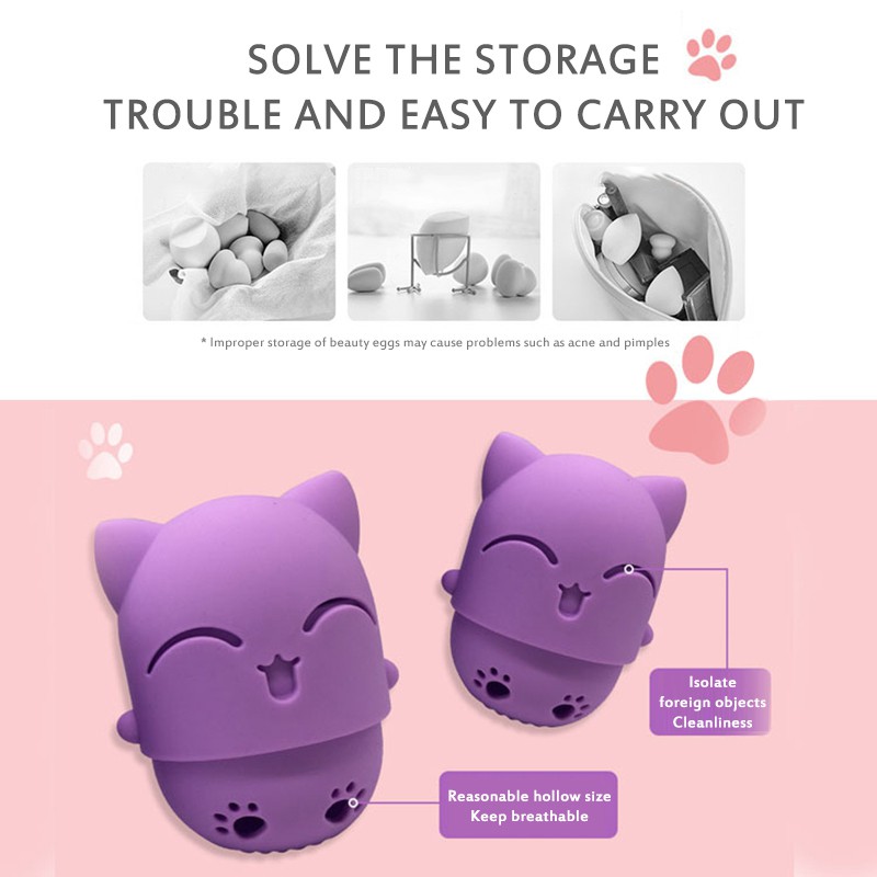 (Hàng Mới Về) Hộp Đựng Mút Trang Điểm Mini Bằng Silicon Chống Bụi