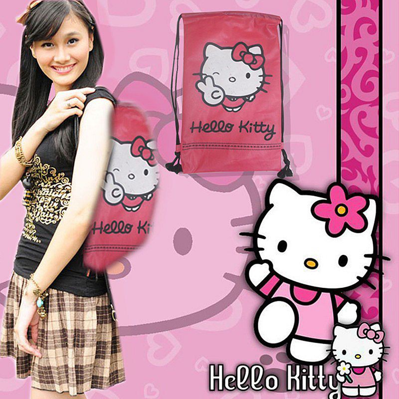 Ba Lô Dây Rút In Hình Hello Kitty Doraemon Micke Độc Đáo Cho Bé