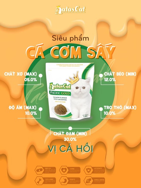 [Mã PET50K giảm Giảm 10% - Tối đa 50K đơn từ 250K] Hạt cá cơm sấy mix 1.2kg Aatas Cat