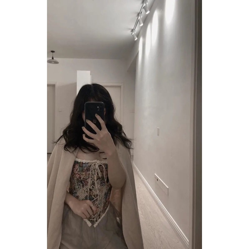 [SẴN] ❤️ Áo hai dây corset phong cách cổ điển Pháp giống quyến rũ thắt eo vạt chữ V ❤️ - CRABE A43 | BigBuy360 - bigbuy360.vn