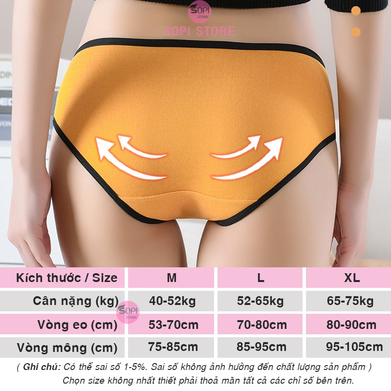 Quần lót nữ cotton trơn viền đen cao cấp, quần lót cotton kháng khuẩn QLH78 - Sopi Store | BigBuy360 - bigbuy360.vn