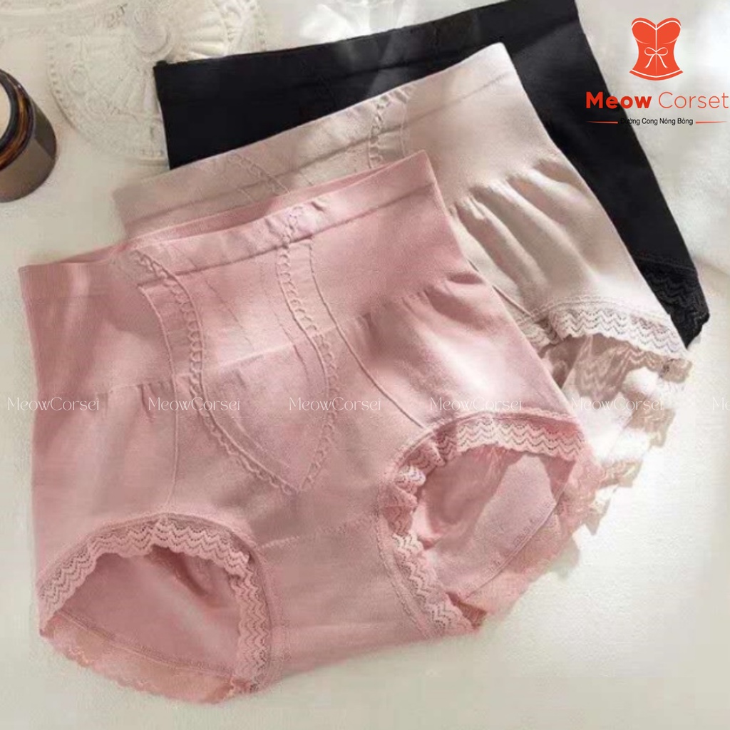 Quần lót cạp cao gen bụng siết eo giảm mỡ quần lót y tế kháng khuẩn [MEOW Corset]