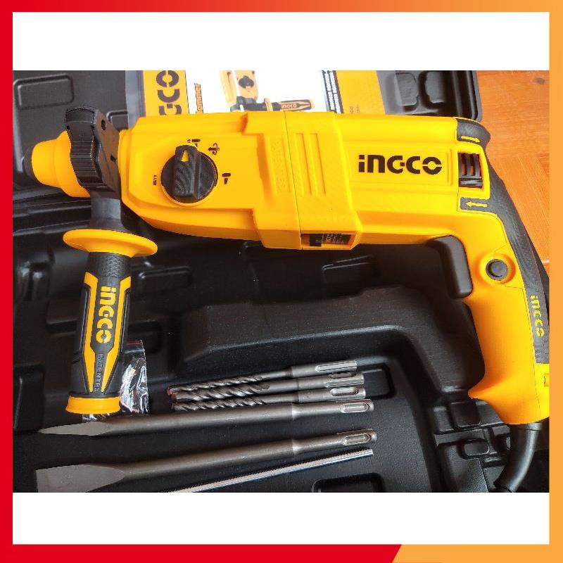 MÁY KHOAN ĐỤC 3 CHỨC NĂNG 800W INGCO RGH9028 CHÍNH HÃNG tặng kèm 3 mũi khoan gài và 2 mũi đục