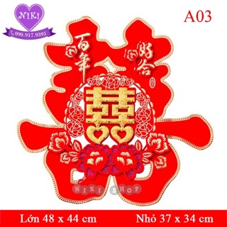 *Chữ Hỷ 3D Trang Trí Đám Cưới size Lớn & Nhỏ
