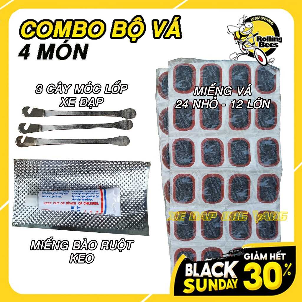 Bộ Vá Xe Đạp 5 Món. Bộ Vá xe Đạp + Bơm Tay Mini Siêu Nhỏ