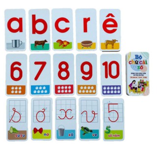 Flashcard 42 Thẻ Học Chữ Cái Và Số Đếm Cho Bé (Mẫu mới)