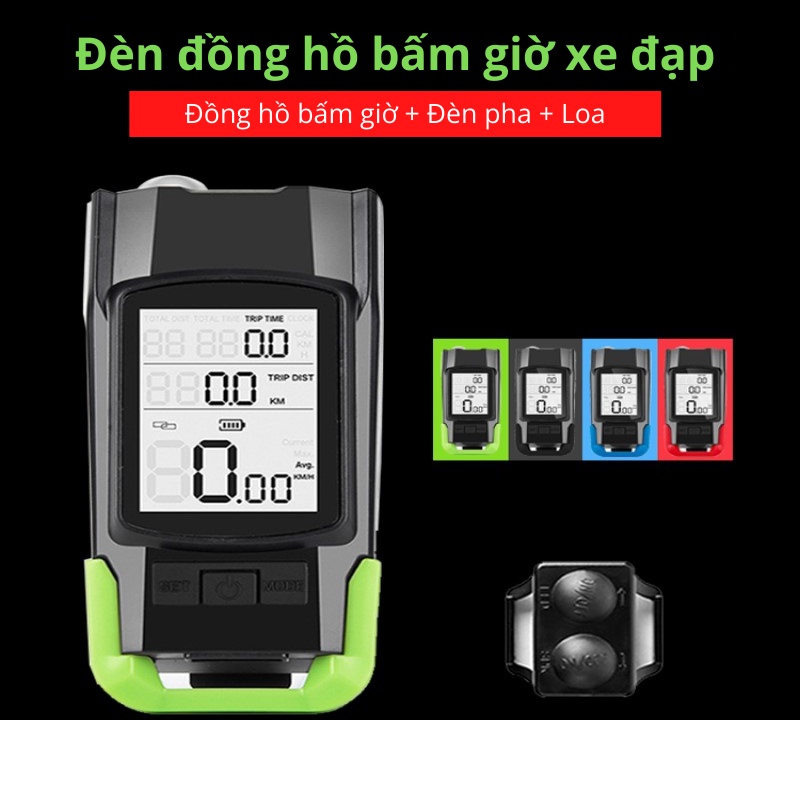 Đèn gắn xe đạp thiết kế 3 trong 1 - Phụ kiện hỗ trợ đa năng cho người lái (Kèm dây sạc + Pin)