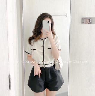 Áo dạ mỏng tay ngắn, quần tafta