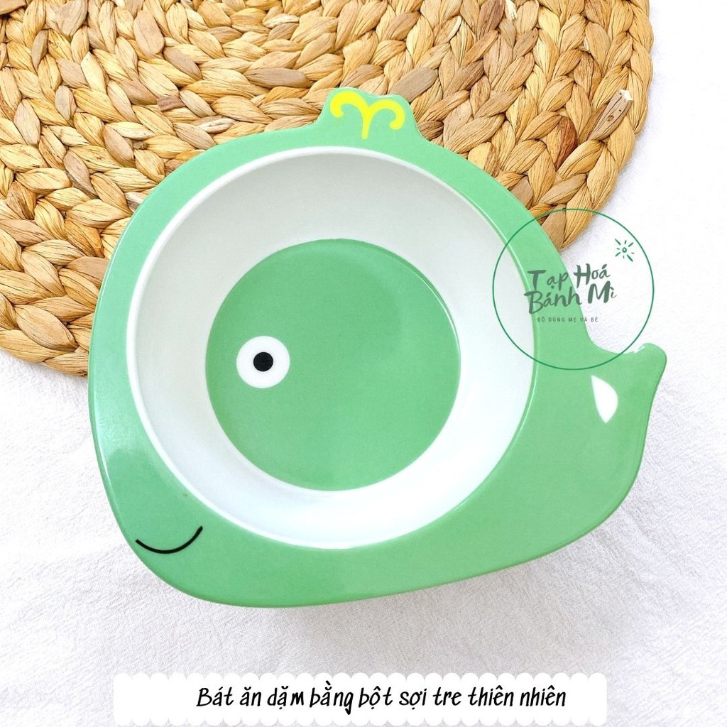 Bát ăn dặm hình thú chất liệu bột sợi tre