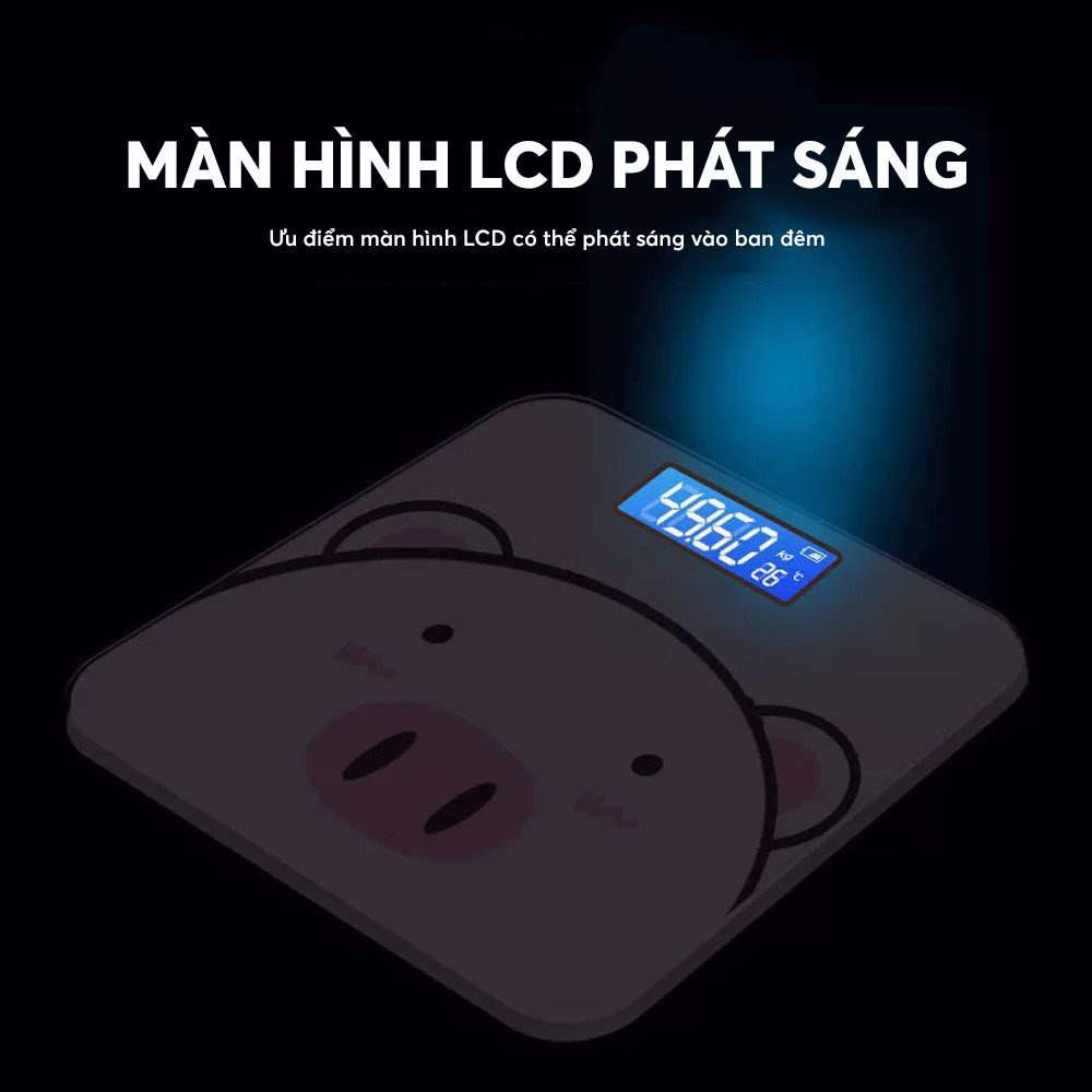 Cân Điện Tử  Đo Sức Khỏe Kính Cường Lực Tải Trọng 180kg Màn Hình Led Hiện Đại chính xác G01