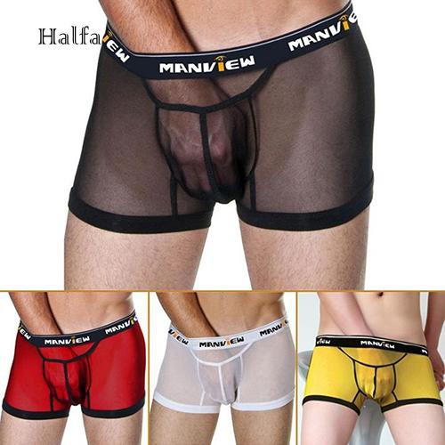 Quần lót boxer nam dạng lưới nhìn xuyên thấu gợi cảm