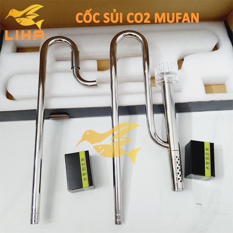 Bộ In Out Inox Mufan Fi12/Fi16 (Kèm Lọc Váng, Kẹp Mica Cố Định Ống) - In Out lọc Thùng Cho Bể Cá