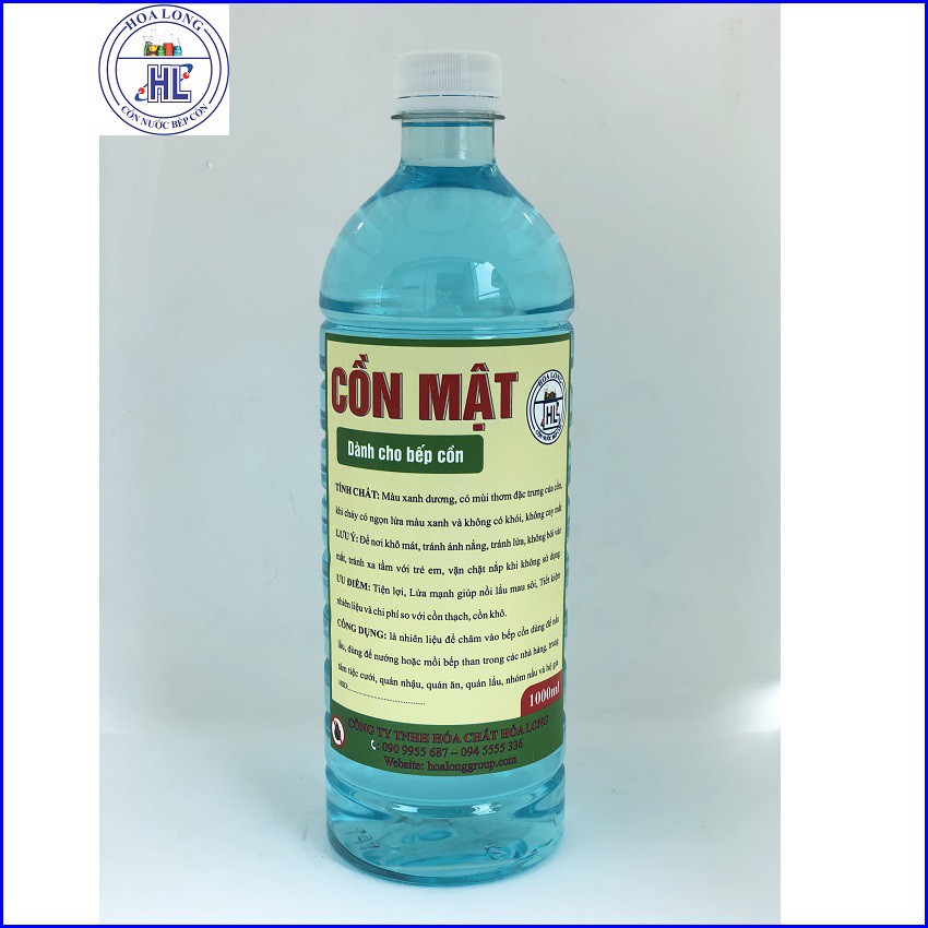 Cồn nước (Cồn mật) dành cho Bếp cồn nấu lẩu | Chai 01 lít | Không gây mùi khó chịu, không cay mắt | HOALONG ALCOHOL