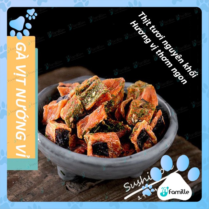 Gà Vịt Nướng Vỉ ~ Snack Dinh Dưỡng Cho Chó Mèo ~ Đồ Ăn Vặt Thú Cưng 100g - JFamille Pet Snack