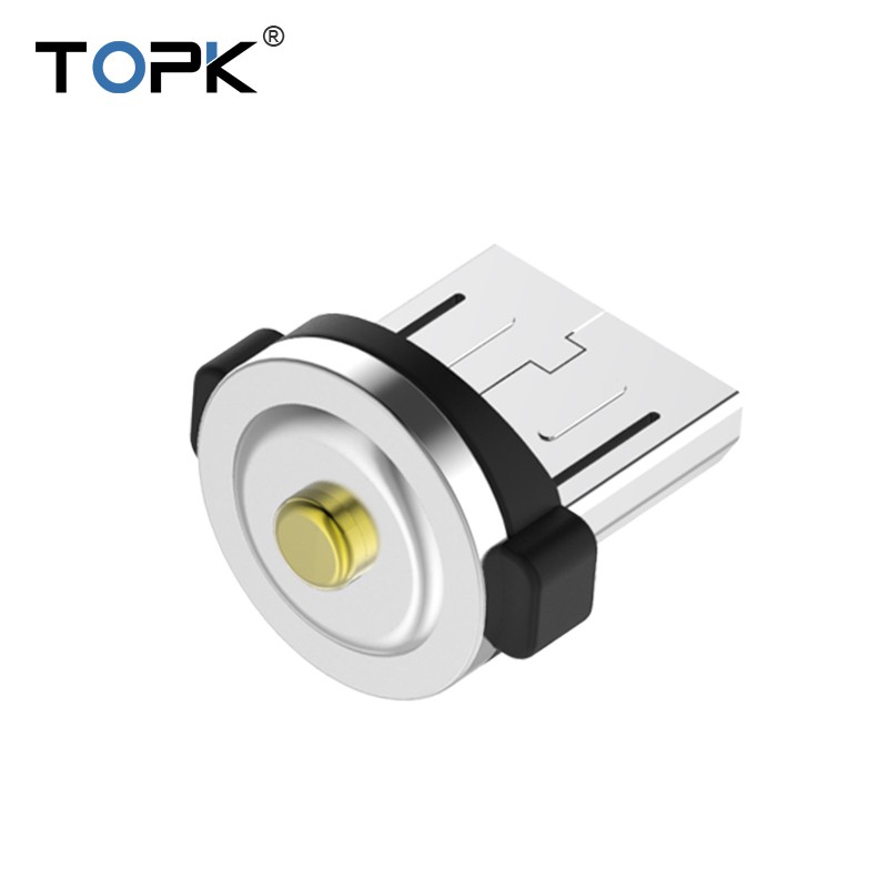 Đầu Cáp Sạc Nam Châm Tròn Tiêu Chuẩn TOPK Hỗ Trợ Cổng Micro / Type-C / 8-pin | BigBuy360 - bigbuy360.vn