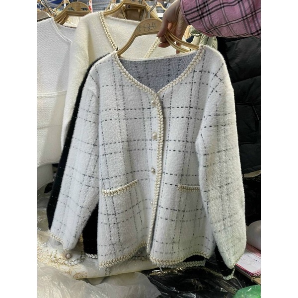 Áo cadigan lông thỏ