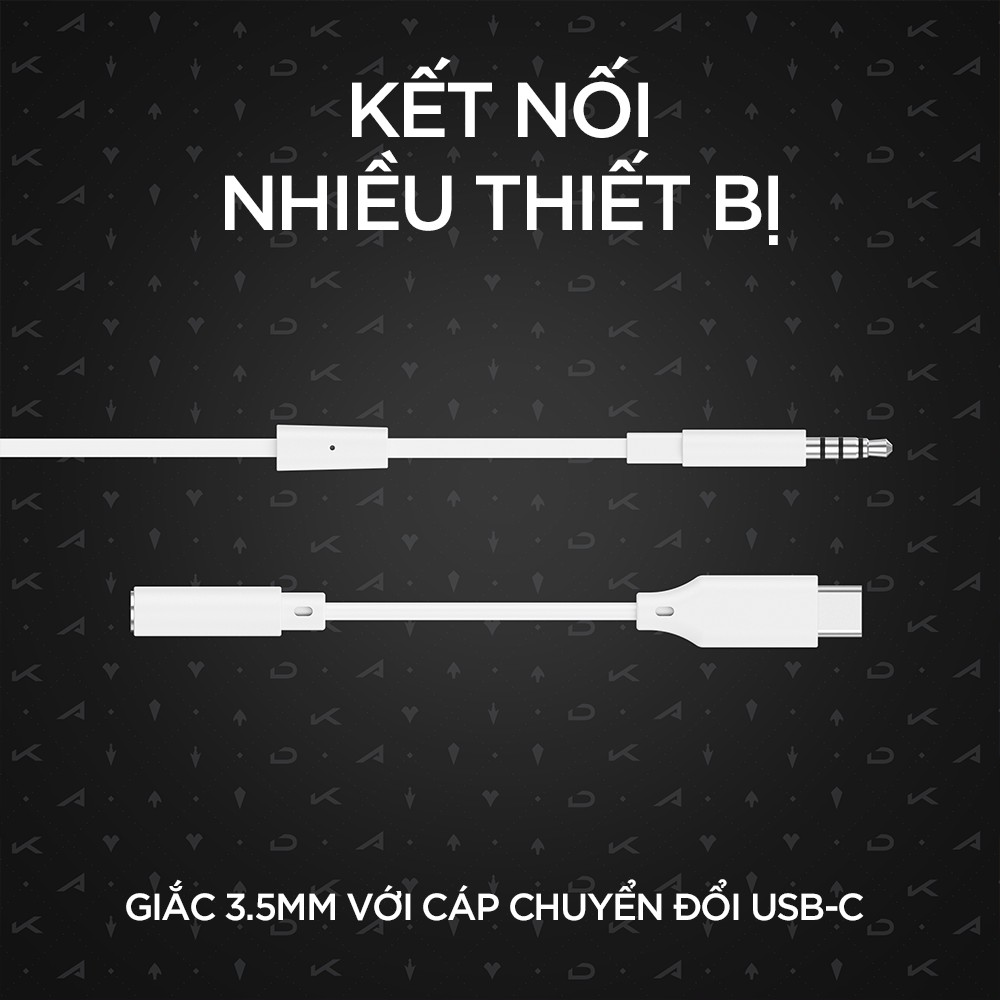 Tai nghe game in-ear Logitech G333 KDA - Dual Drivers, Jack 3.5mm, Mic, điều khiển trên dây