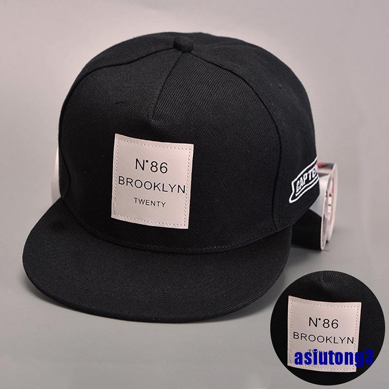 Nón lưỡi trai màu trơn in chữ BROOKLYN phong cách hip hop cho nam nữ