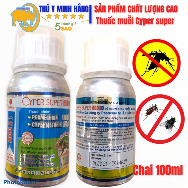 Xịt muỗi và côn trùng ruồi, rán các loại Cyper super 600 EC nhật bản