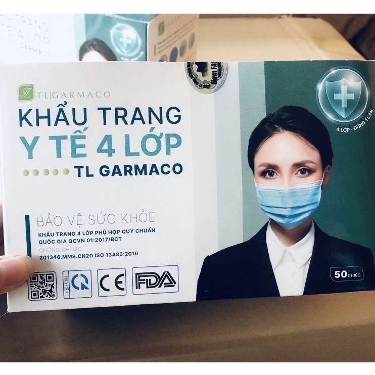 Hộp 50 CHIẾC Khẩu Trang Y Tế 4 Lớp Kháng Khuẩn