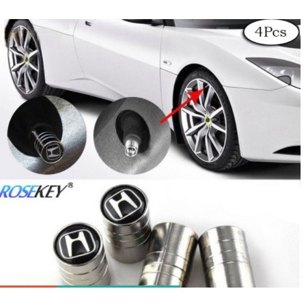 Nắp van mâm lốp bánh xe hơi ô tô chụp vòi hợp kim loại logo Honda bảo vệ cho City Civic Accord HRV CRV Brio Jazz