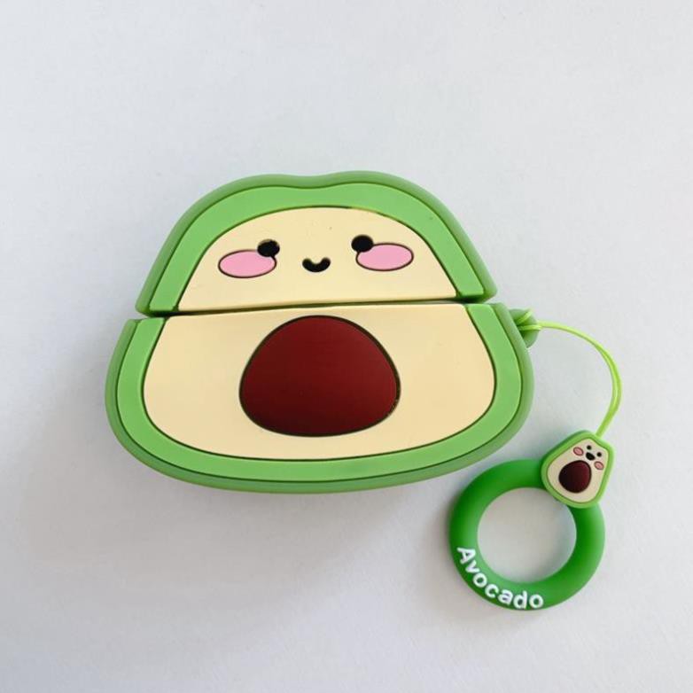 Case Airpods 2 3 Pro i12/i7/i9 - Vỏ Bao Đựng Bảo Vệ Ốp Tai Nghe, Sillicone Dẻo Chống Bám Bẩn, Trái Bơ -Pk.vn