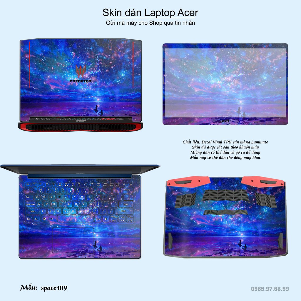 Skin dán Laptop Acer in hình không gian nhiều mẫu 19 (inbox mã máy cho Shop)