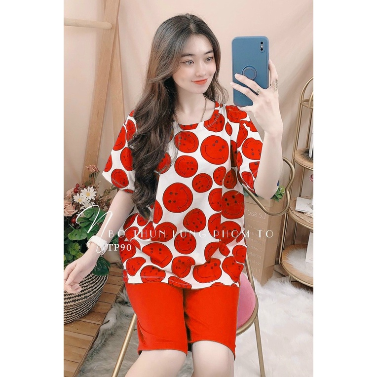 🌸 Đồ Bộ Nữ 🌸l  Đồ bộ thun Cotton mẫu họa tiết , Đồ bộ lửng nữ  mặc nhà siêu dễ thương