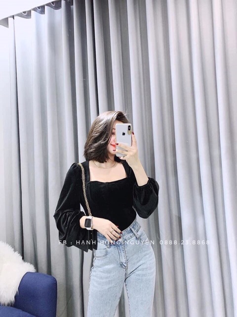 Áo đẹp 💕 FREESHIP 💕 Áo nhung tay bồng siêu hot
