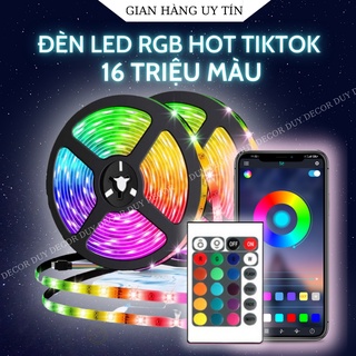 Dây đèn led RGB 16 triệu màu, LED RGB 5050 điều khiển thông minh, led dán tường thông minh