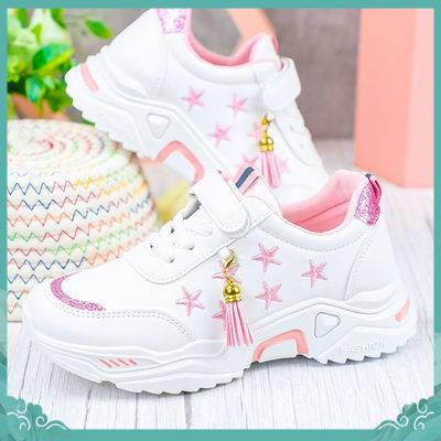 giày sục thể thao nữ Giày Thể Thao Da Thoáng Khí Thời Trang Mùa Thu 2021 Dành Cho Bé Gái 8 9 10 15 Tuổi