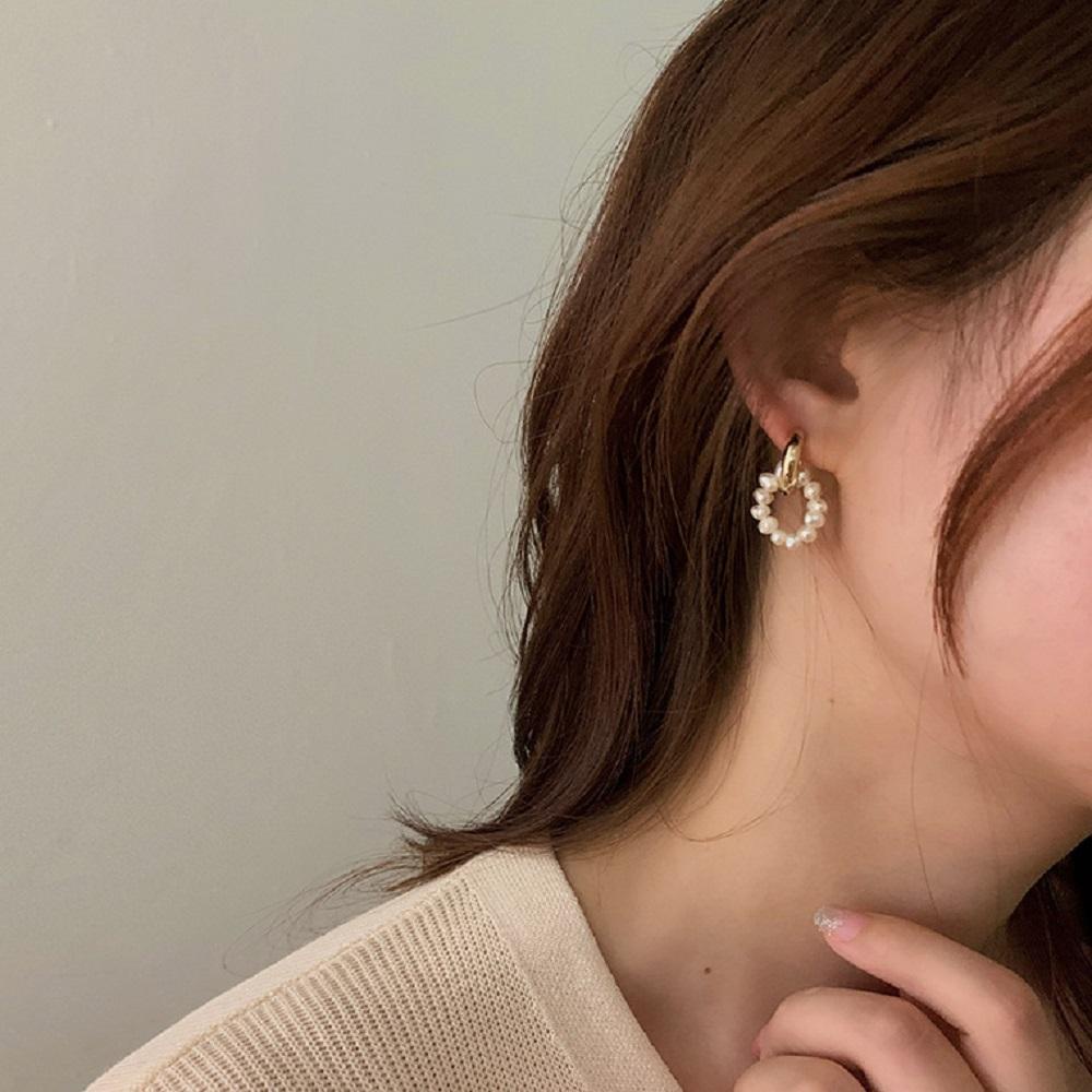 Khuyên Tai Tròn S925 Tách Rời Hai Kiểu Dáng Hình Học Phong Cách VANES1 Mới Dành Cho Bạn Nữ