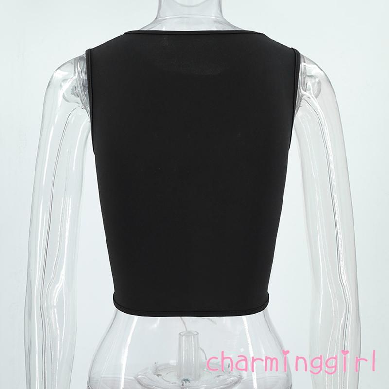 Áo Croptop Sát Nách Cổ Tròn Cột Dây Chéo In Họa Tiết Bướm Thời Trang Quyến Rũ Cho Nữ