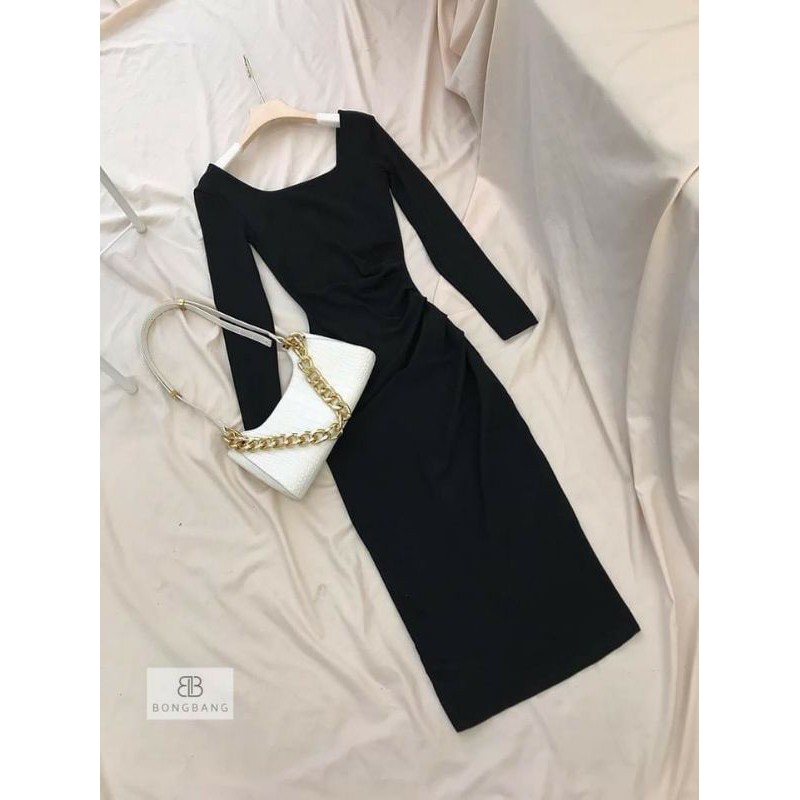 VÁY BODY ZIP NHÚN BỤNG CỔ VUÔNG ĐEN/BE/XANH | BigBuy360 - bigbuy360.vn