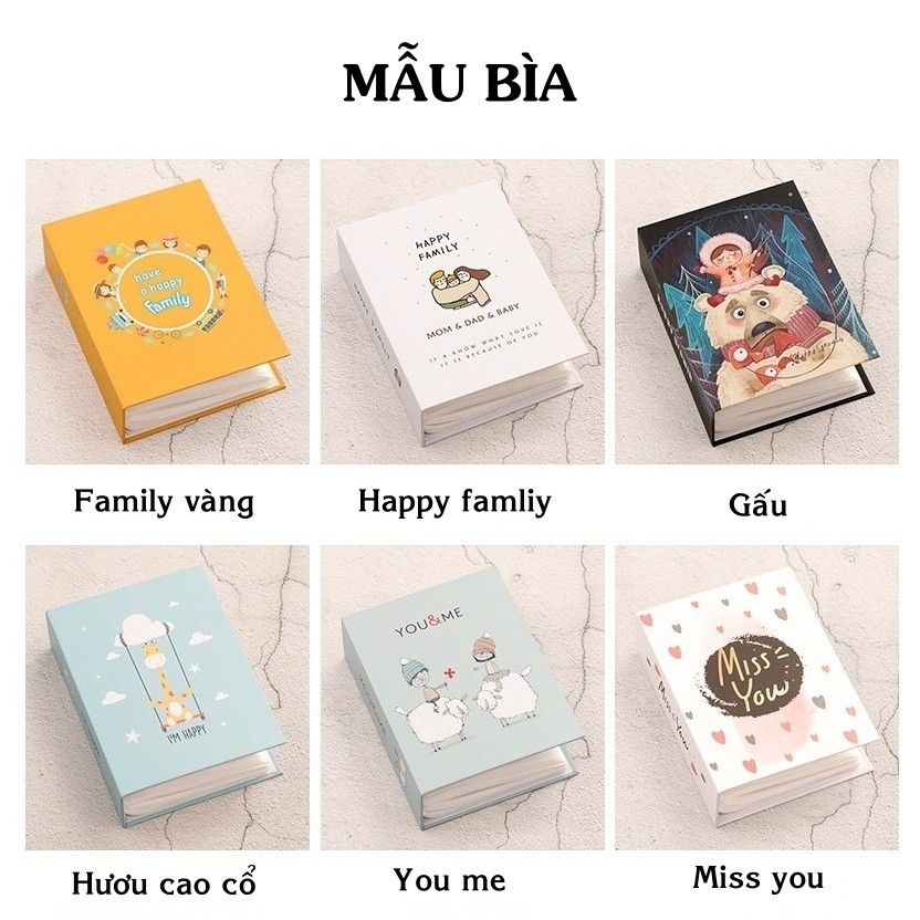 Album ảnh 13x18 đựng 100 ảnh bìa giấy cứng nhiều mẫu bìa mới siêu cute sẵn hàng tại Tú Vy Studio