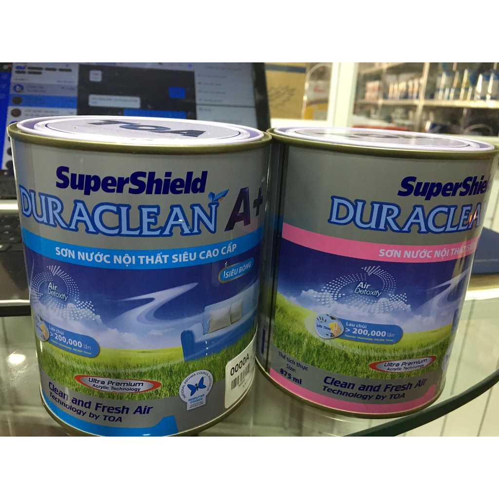 Sơn nước nội thất siêu cao cấp SuperShield DuraClean A+ siêu bóng 1L