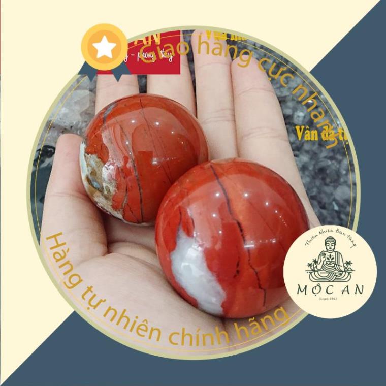 Cặp 02 Viên Bi Lăn Tay Đá Japer đỏ Tự Nhiên Tặng Kèm Hộp Đựng Cao Cấp Cực Xịn - Sản Phẩm Vật Lý Trị Liệu Cho Bàn Tay