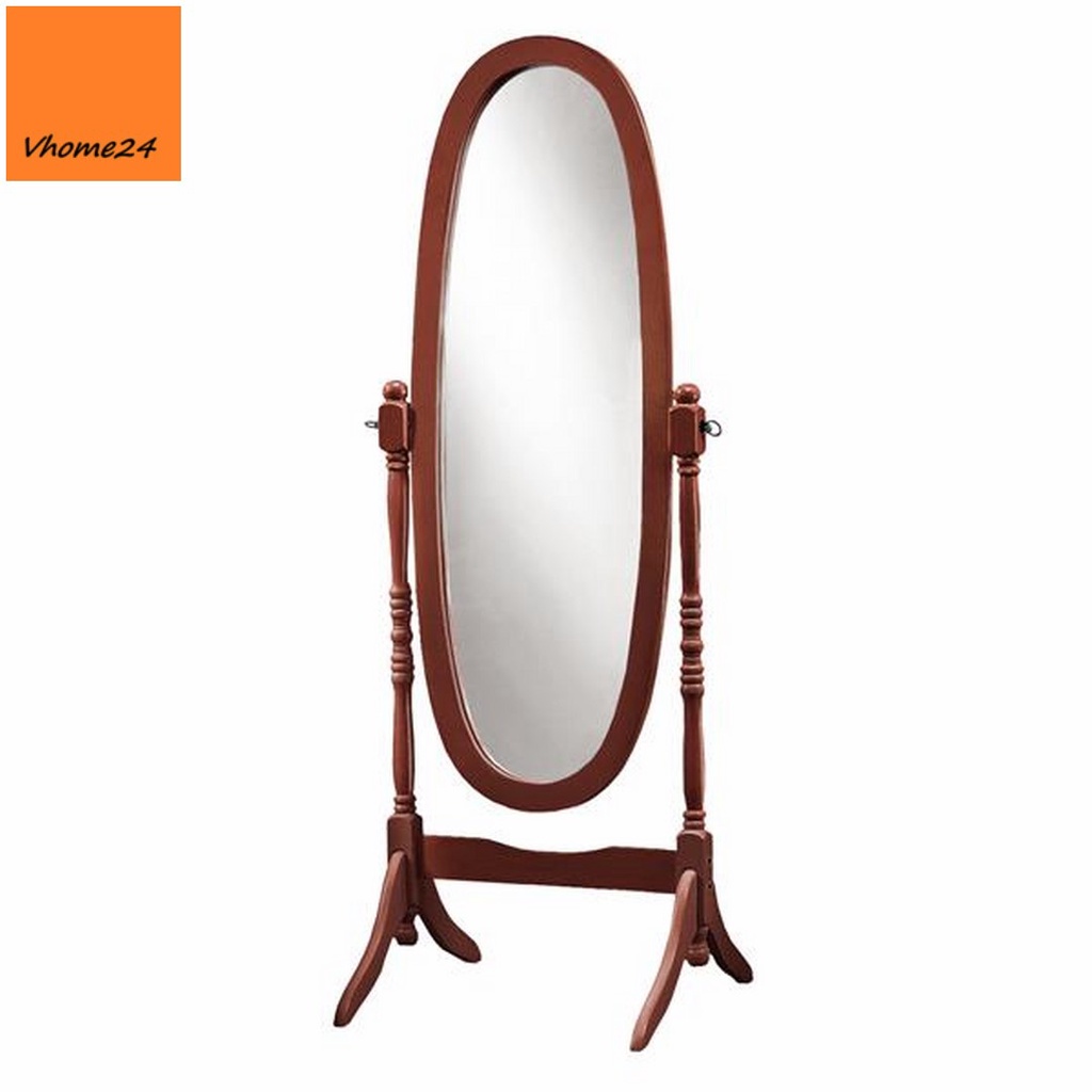 GƯƠNG ĐỨNG VIỀN GỖ TỰ NHIÊN CÓ CHÂN DÁNG XÍCH ĐU GSTT244D