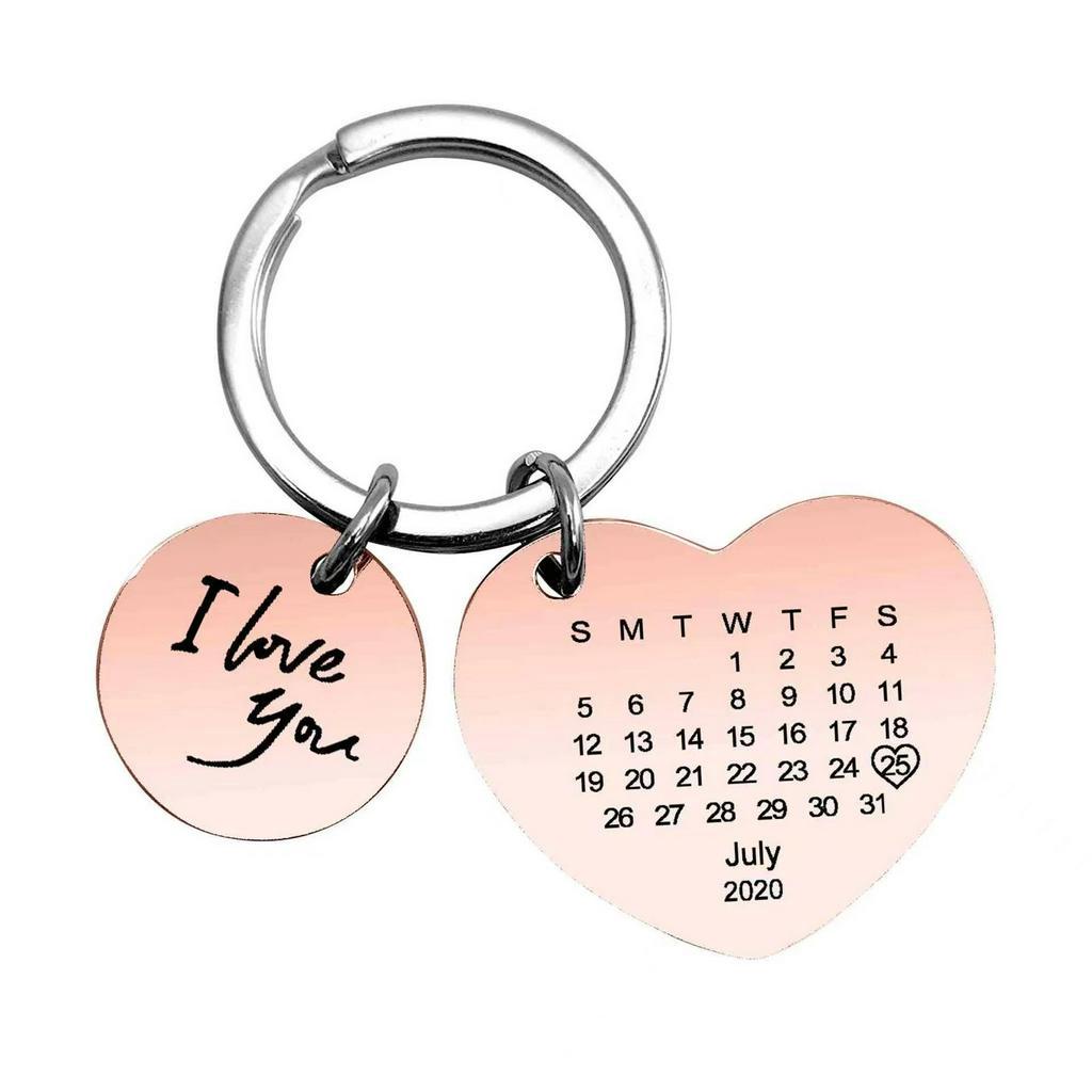 Móc Khóa Khắc Lịch Bằng Thép Không Gỉ Làm Quà Tặng Kỷ Niệm