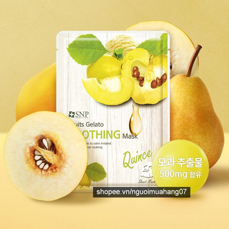 Mặt Nạ Dưỡng Da Nhạy Cảm Tinh Chất Lê SNP Fruits Gelato Soothing Mask