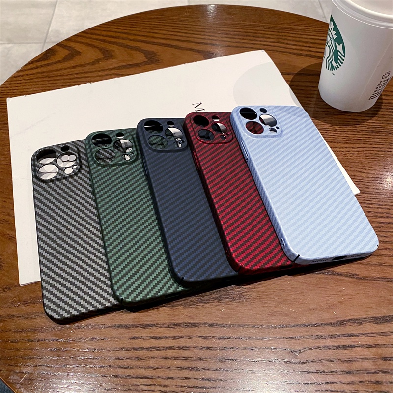 Ốp Điện Thoại Cứng Họa Tiết Sợi carbon Chất Lượng Cao Cho iPhone 12 13 11 Pro Max
