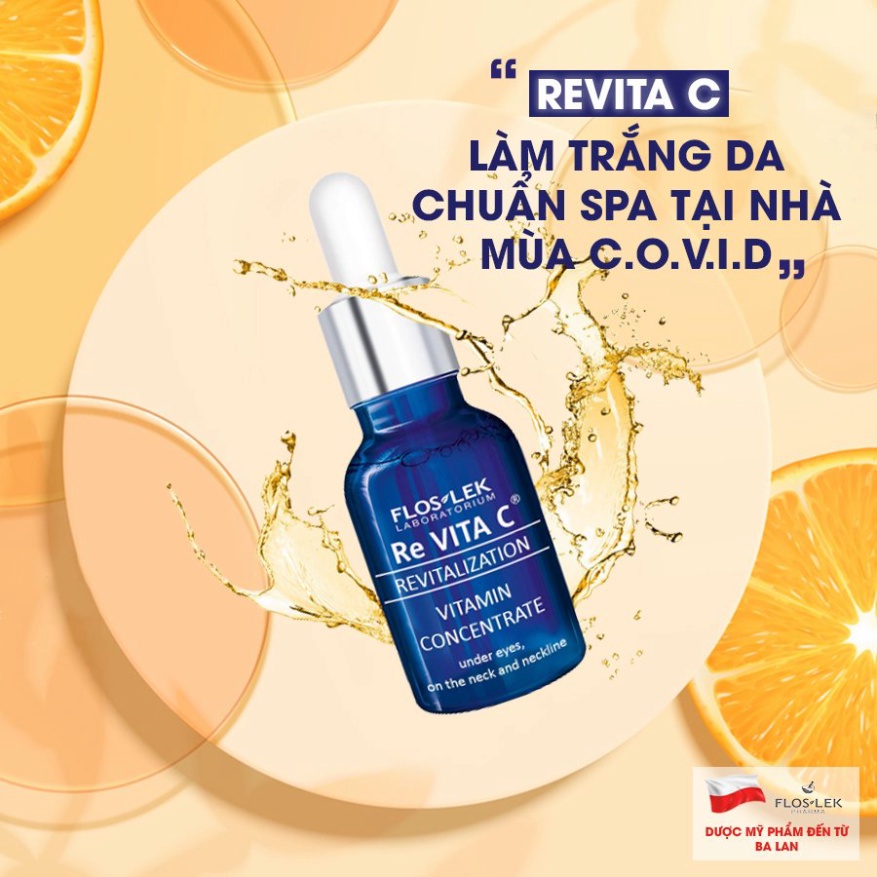 Combo kem chống nắng 50ml và serum re vita C 30ml Floslek làm sáng đều màu da - bảo vệ da trước tia cực tím - Chính hãng