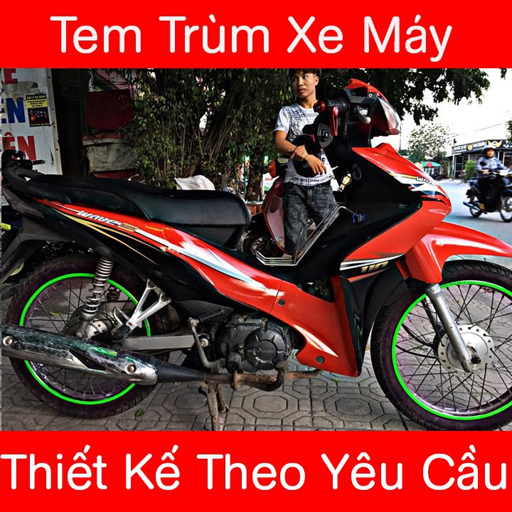 Tem Trùm Xe Wave S 110 đỏ Dạng Zin