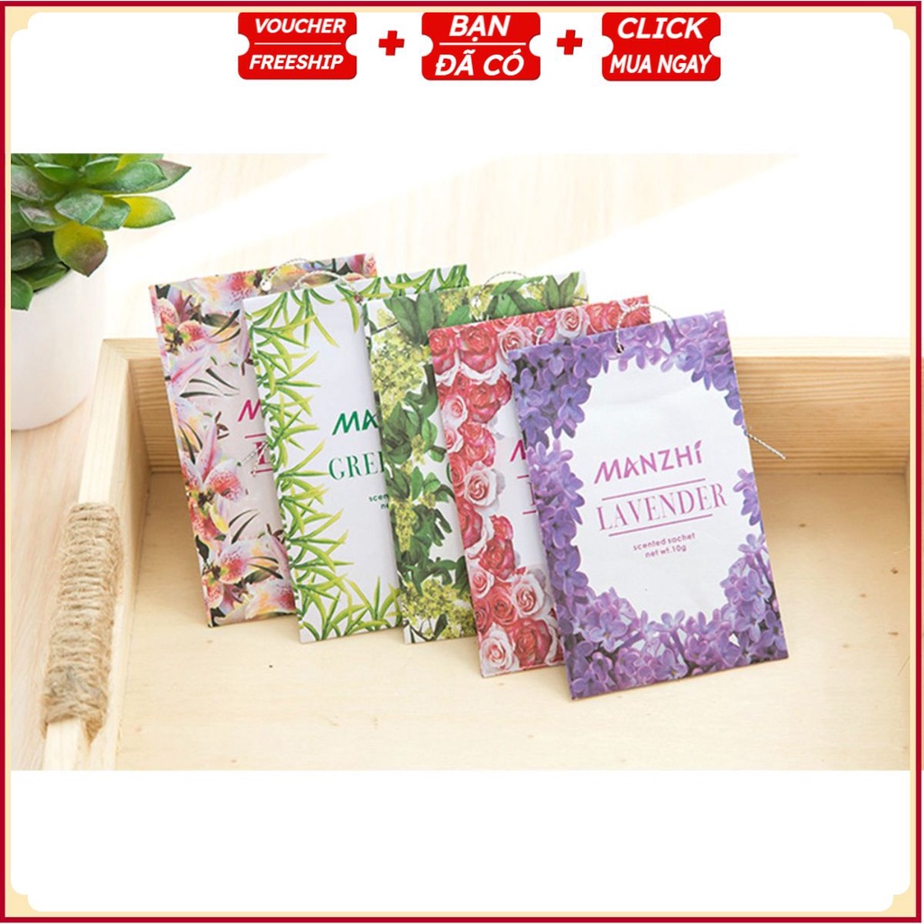 Túi Thơm Thảo Mộc MANZHI Tinh Dầu Tự Nhiên Treo Phòng Ngủ - Gói Thơm Mini Để Tủ Quần Áo, Xe Ô Tô